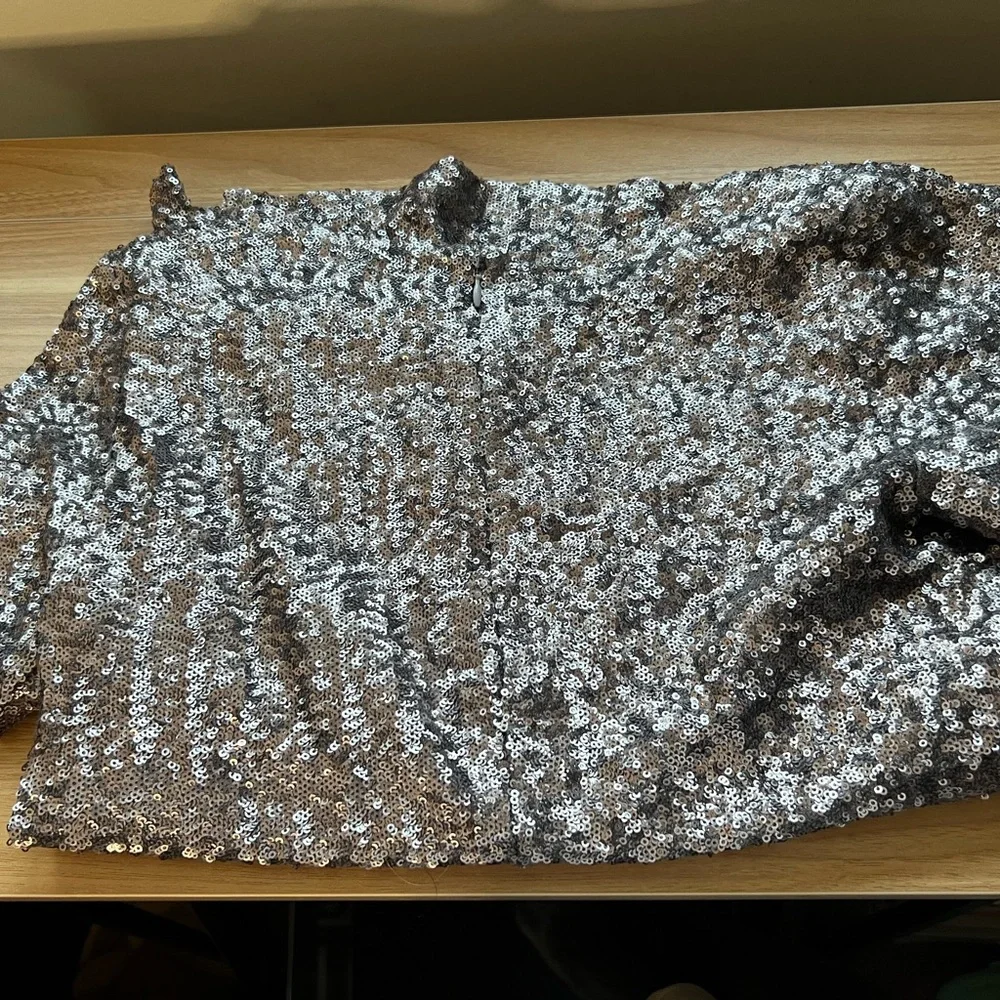 Velvet Silver Sequin Short Sleeve T-Shirt - Picture 10 of 10